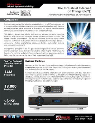 Satellite Services: The Industrial Internet of Things (IIoT) Delivers a Competitive Edge