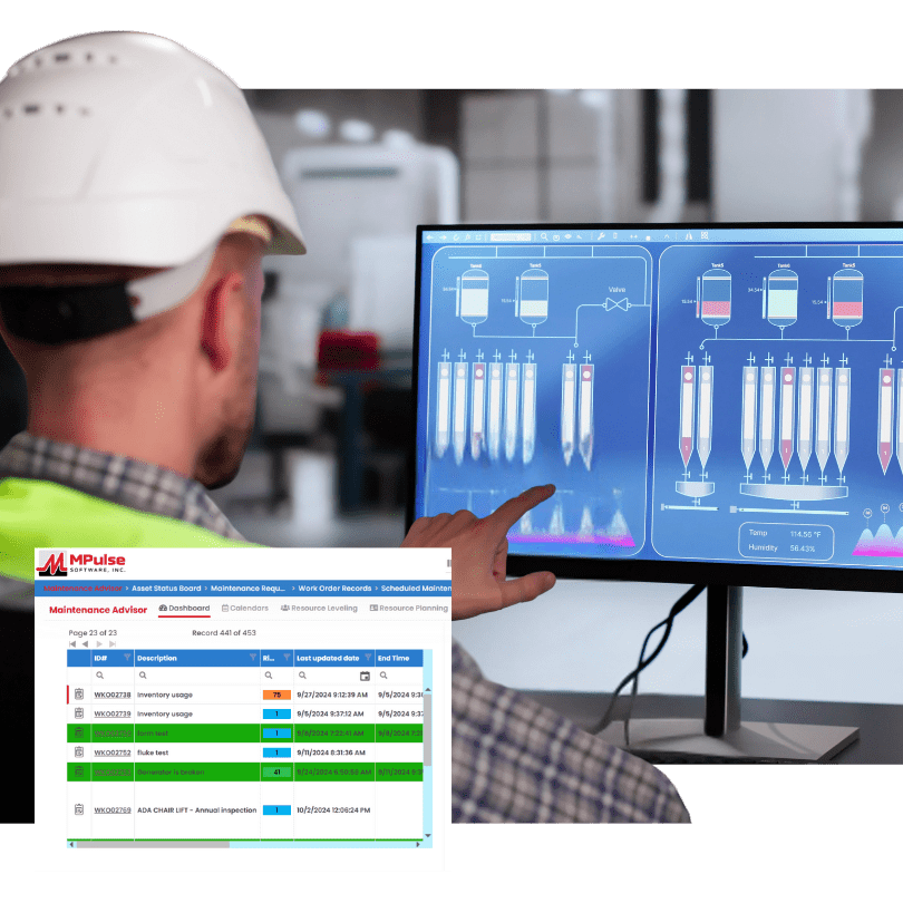 Operator monitoring SCADA system dashboard to track equipment performance and control industrial processes